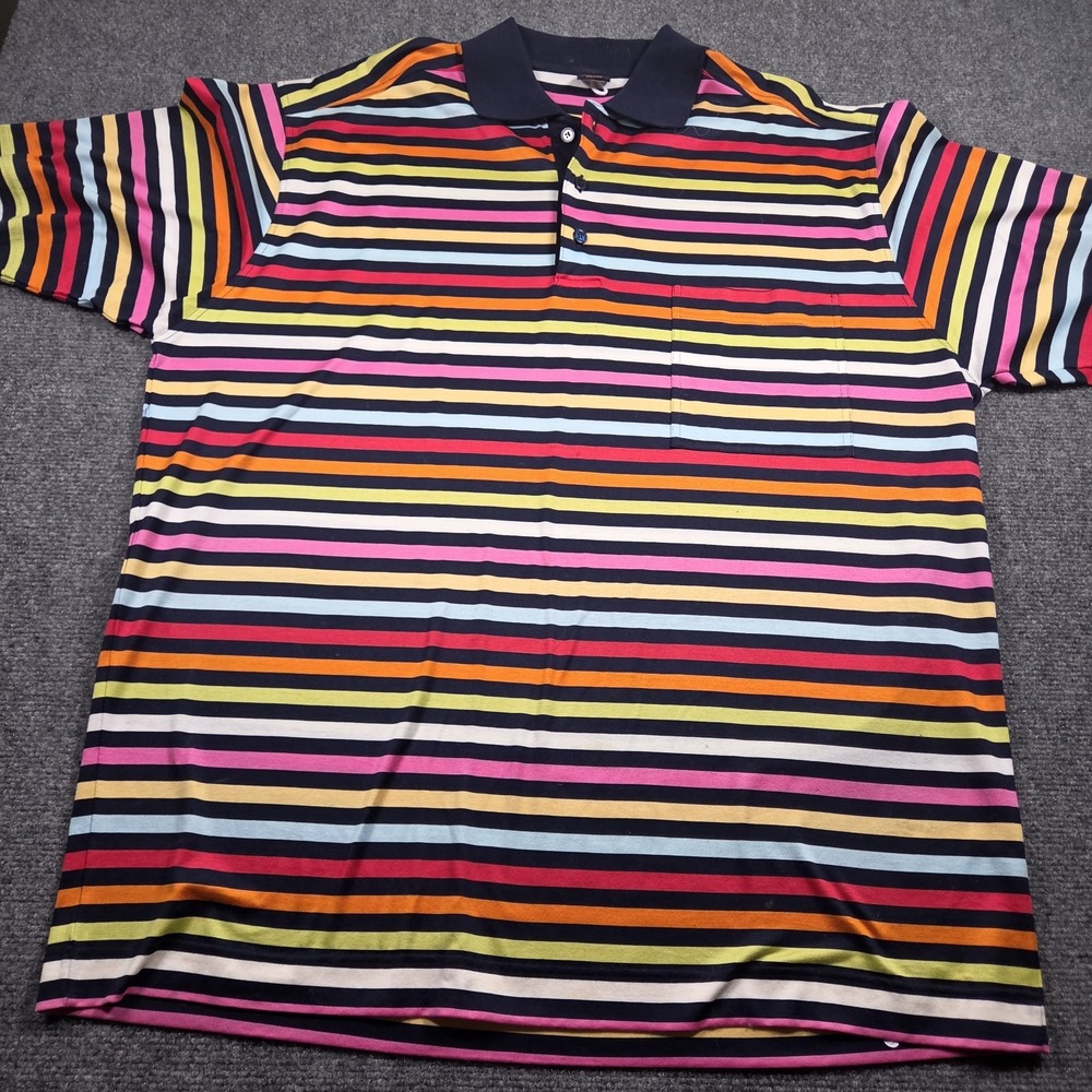 Paul & Shark Yachting Multicolor Striped Cotton Pocket Short Sleeve Polo 2XL
